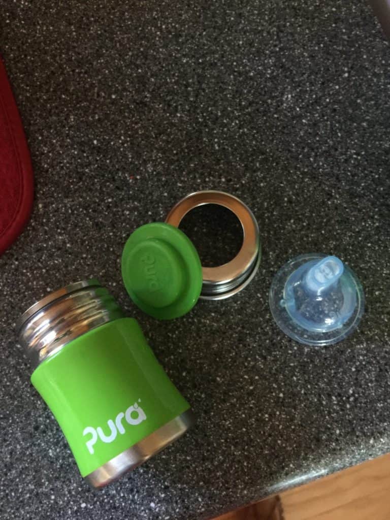 Pura Kiki with sippy type transition nipple.