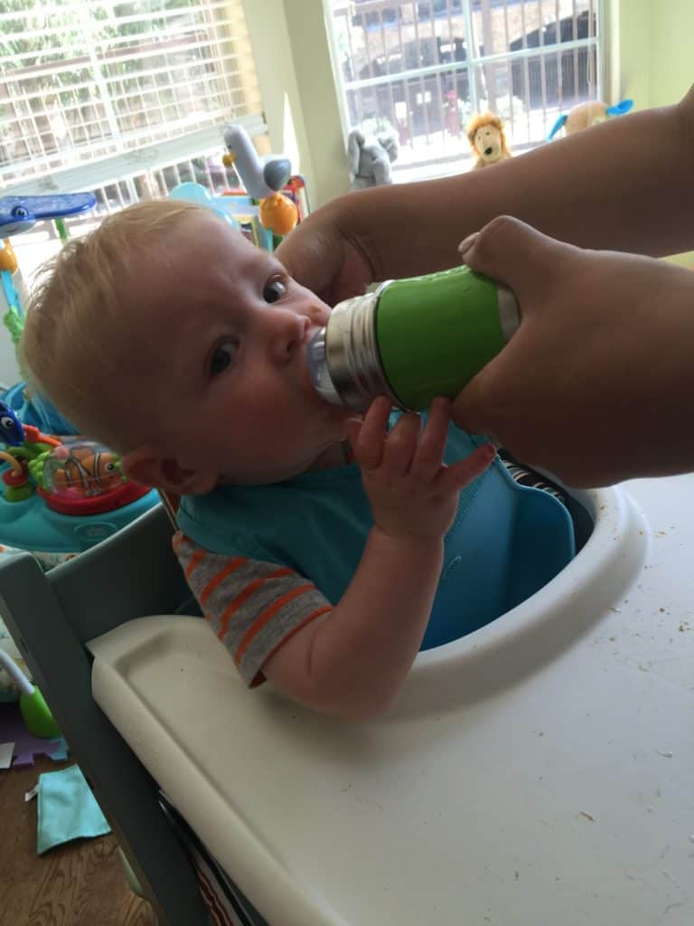Looks like this baby doesn’t want to take that bottle …