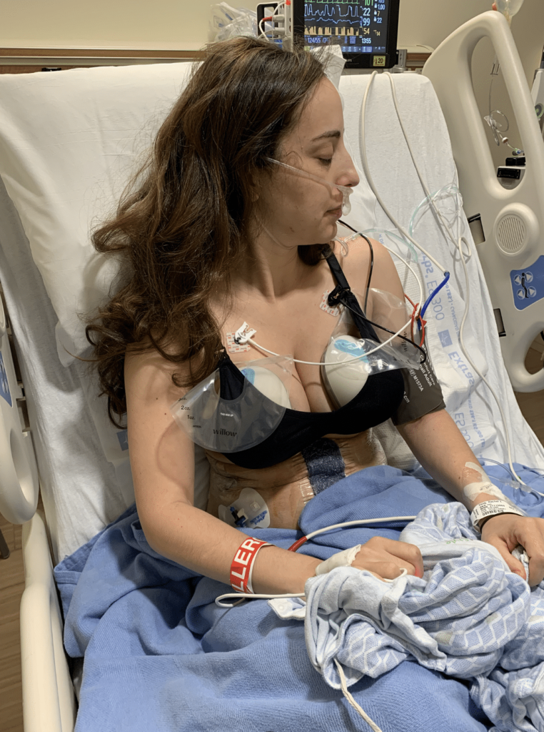 Patient pumping in a hospital bed