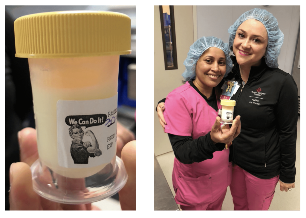 Deepa Joseph and Ingrid Oxley of the Texas Children’s Hospital Milk Bank.