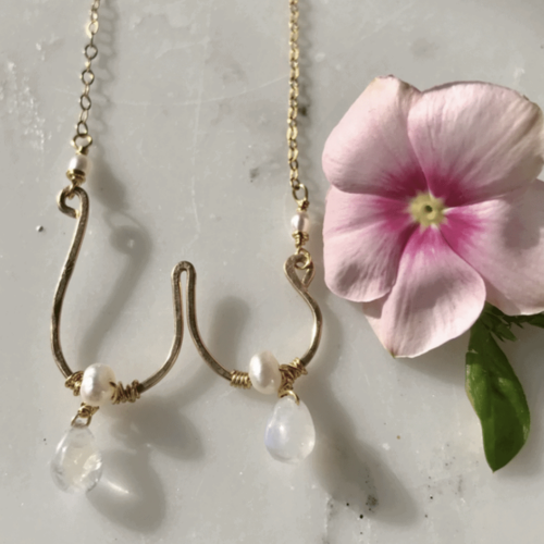 Image of a Mama's Milk Necklace with Moonstones and Pearls from Janey Cinzori