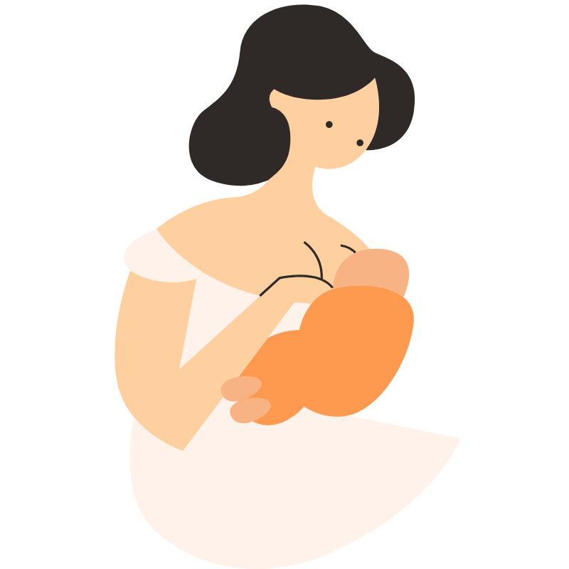 Illustration of Woman breastfeeding
